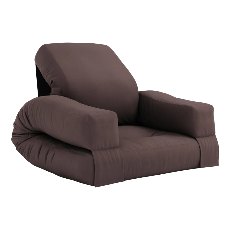 Pouf fauteuil en coton brown 65x78x40cm Mini Hippo - Karup Design