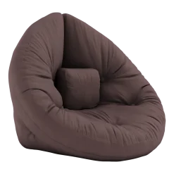 Pouf fauteuil en coton brown 75x80x60cm Mini Nido - Karup Design