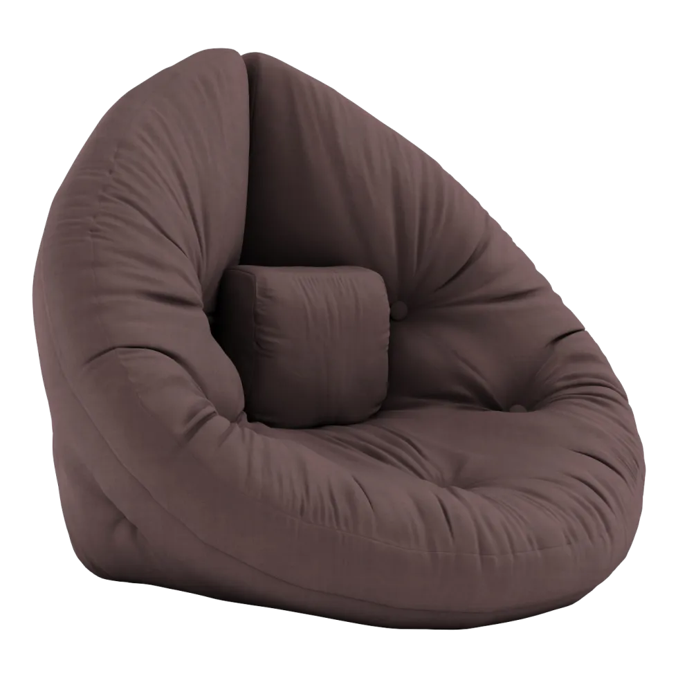Pouf fauteuil en coton brown 75x80x60cm Mini Nido - Karup Design