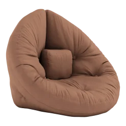 Pouf fauteuil en coton clay brown 75x80x60cm Mini Nido - Karup Design