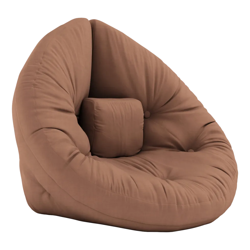 Pouf fauteuil en coton clay brown 75x80x60cm Mini Nido - Karup Design