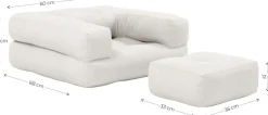 Pouf fauteuil en coton dark grey 60x68x24cm Mini Cube - Karup Design