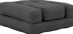 Pouf fauteuil en coton dark grey 60x68x24cm Mini Cube - Karup Design