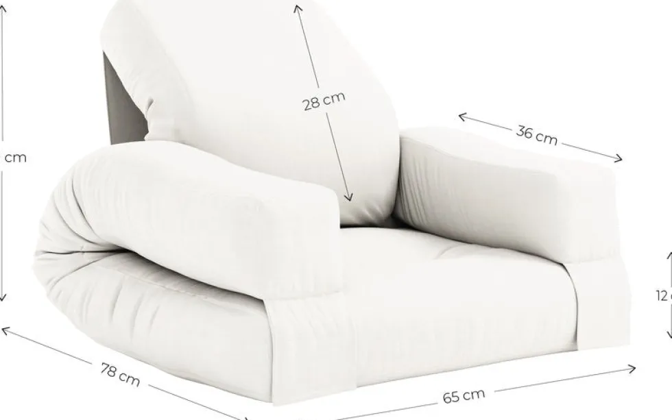 Pouf fauteuil en coton dark grey 65x78x40cm Mini Hippo - Karup Design