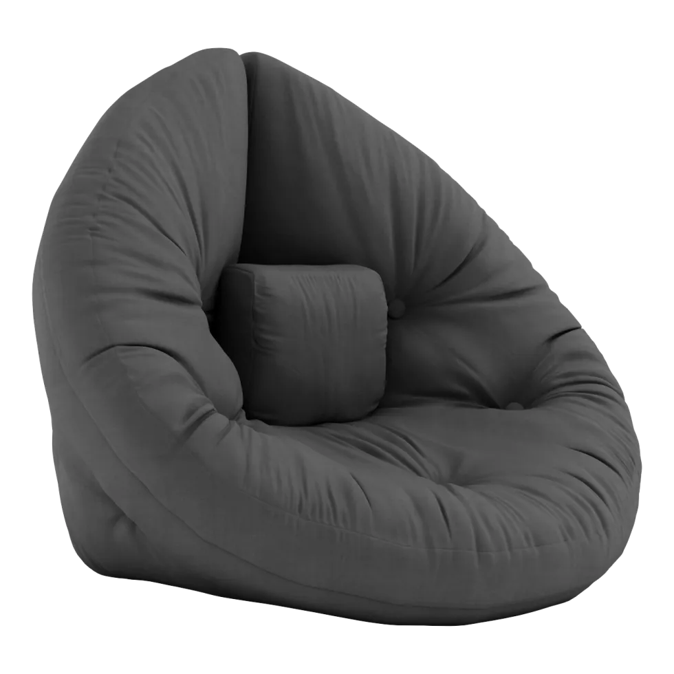 Pouf fauteuil en coton dark grey 75x80x60cm Mini Nido - Karup Design