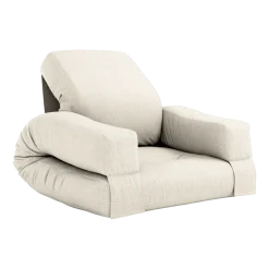 Pouf fauteuil en coton et lin 65x78x40cm Mini Hippo - Karup Design