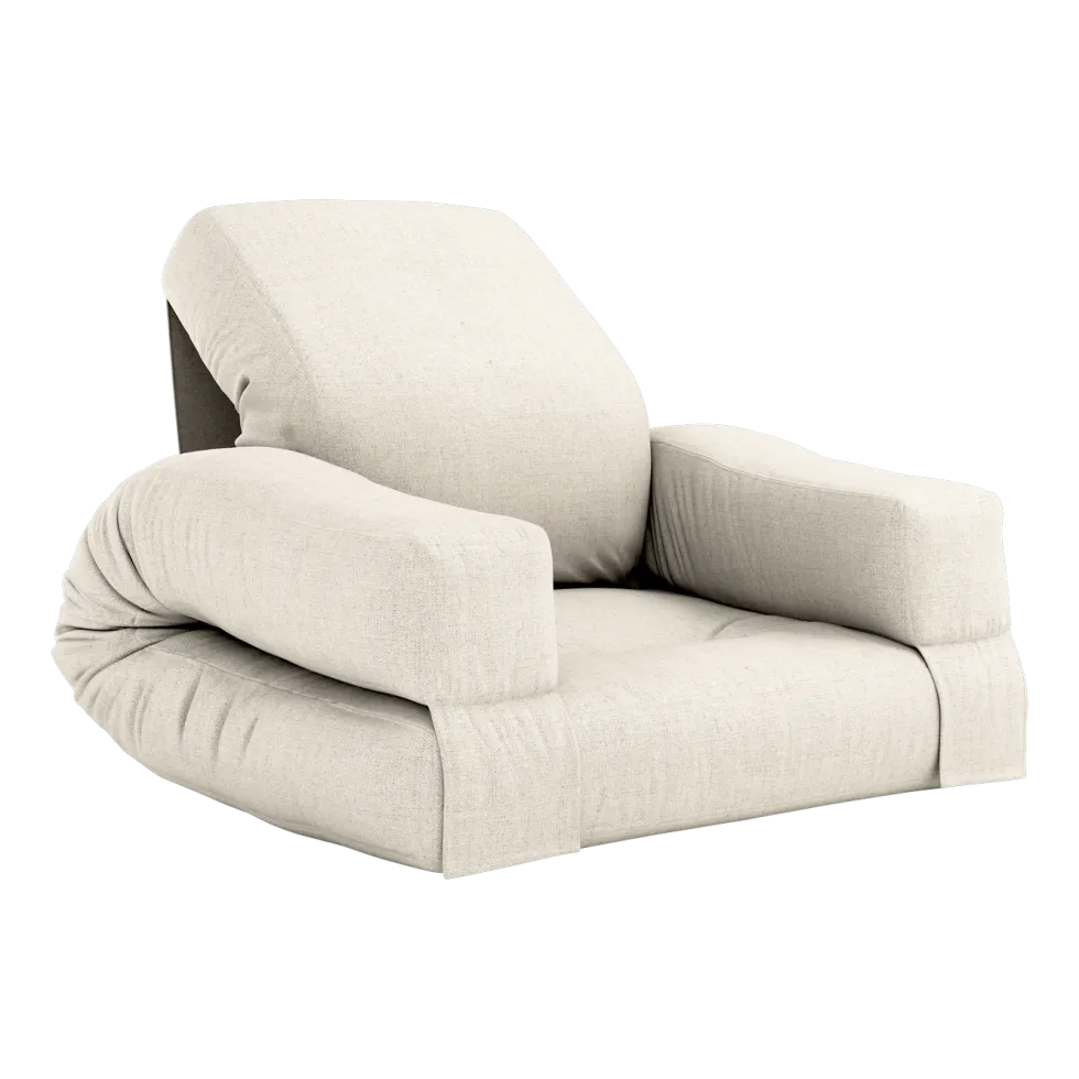Pouf fauteuil en coton et lin 65x78x40cm Mini Hippo - Karup Design