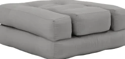 Pouf fauteuil en coton grey 60x68x24cm Mini Cube - Karup Design