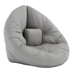 Pouf fauteuil en coton grey 75x80x60cm Mini Nido - Karup Design