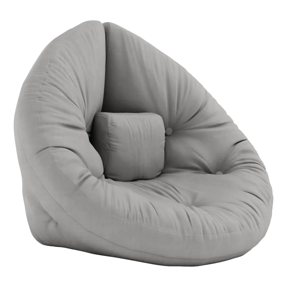 Pouf fauteuil en coton grey 75x80x60cm Mini Nido - Karup Design