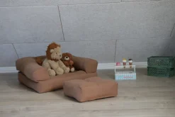 Pouf fauteuil en coton mocca 60x68x24cm Mini Cube - Karup Design