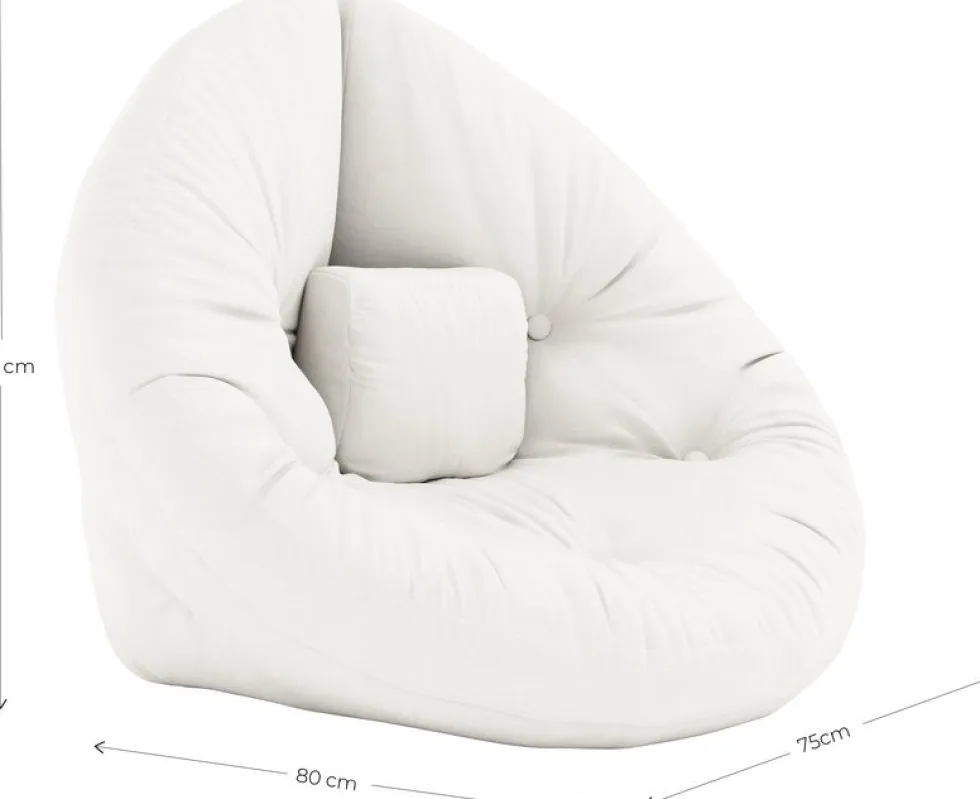 Pouf fauteuil en coton mocca 75x80x60cm Mini Nido - Karup Design