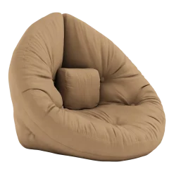 Pouf fauteuil en coton mocca 75x80x60cm Mini Nido - Karup Design