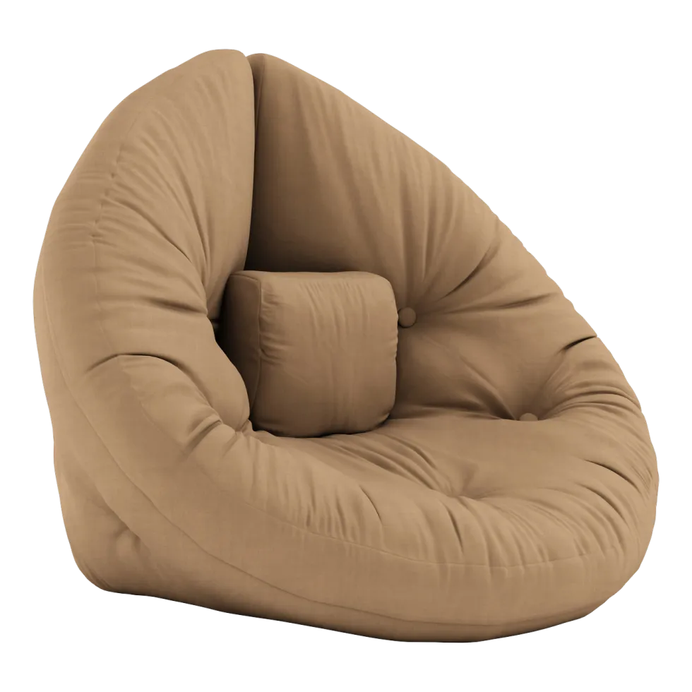 Pouf fauteuil en coton mocca 75x80x60cm Mini Nido - Karup Design