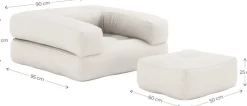 Pouf fauteuil en coton navy 95x90x50cm Cube chair - Karup Design