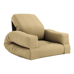 Pouf fauteuil en coton wheat beige 65x78x40cm Mini Hippo - Karup Design