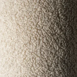 Pouf fauteuil en sherpa bouclé biscuit 80x70cm beanbags - Wigiwama
