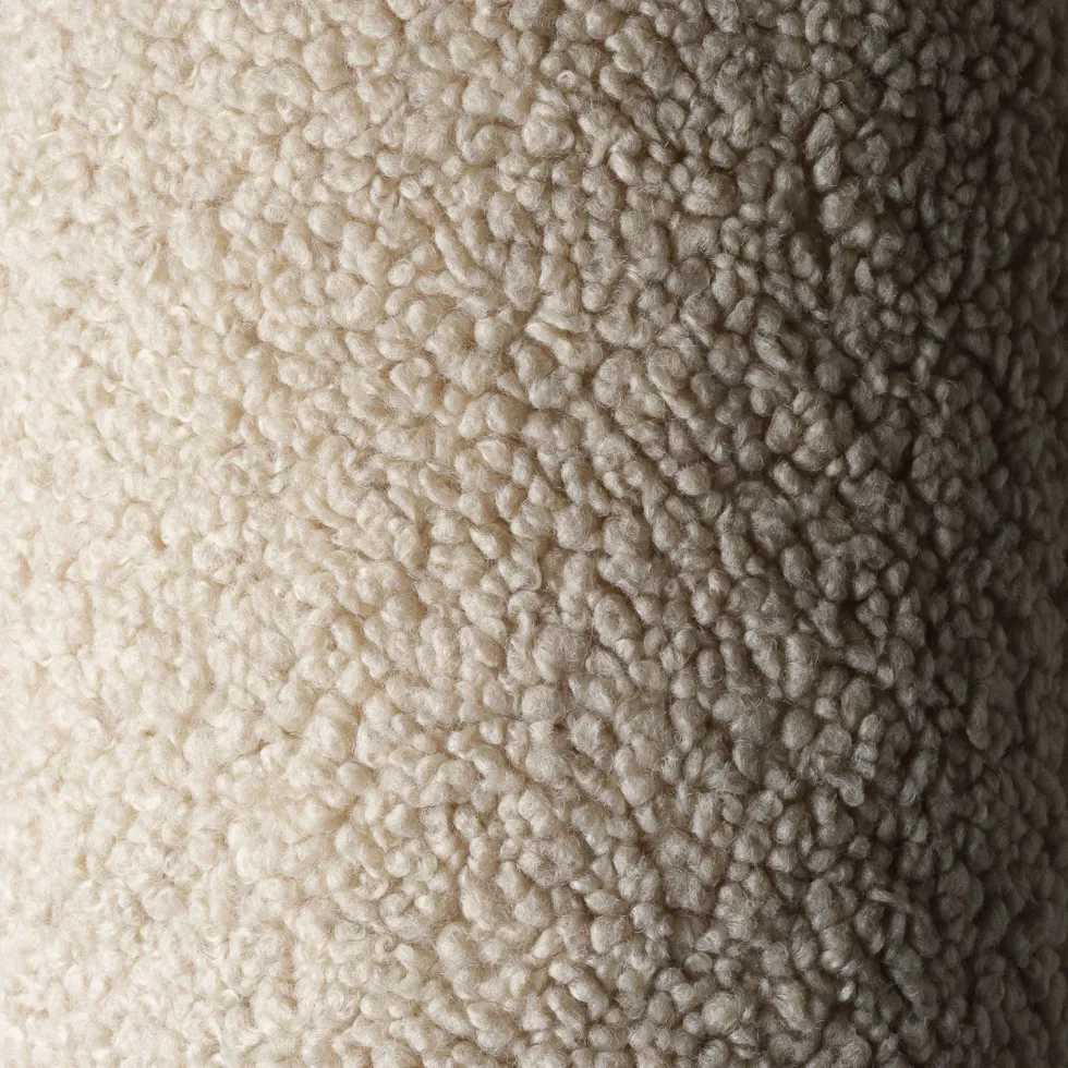 Pouf fauteuil en sherpa bouclé biscuit 80x70cm beanbags - Wigiwama