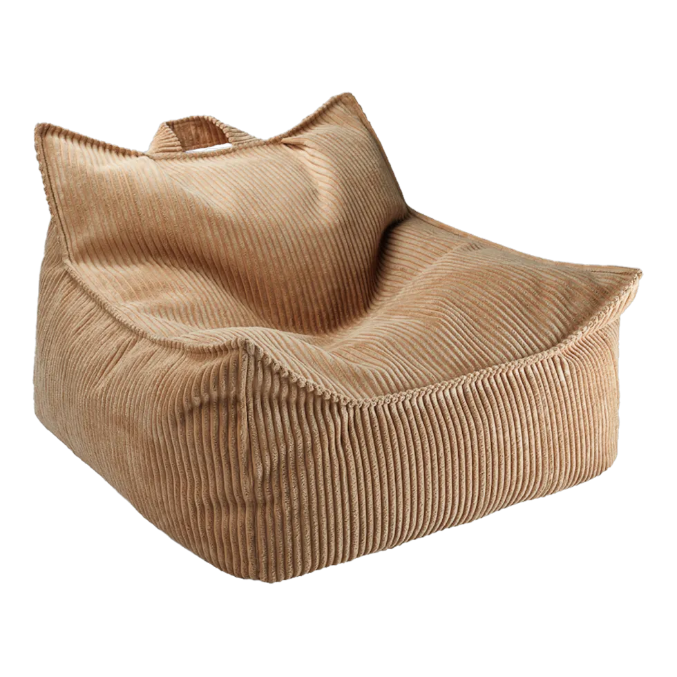 Pouf fauteuil en velours côtelé toffee 80 x 70 cm - Wigiwama