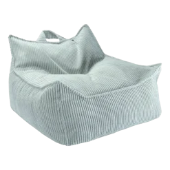 Pouf fauteuil en velours côtelé vert menthe poivrée 80 x 70 cm - Wigiwama