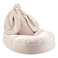 Pouf fauteuil lapin en velour beige 75x65cm Beanbags - Wigiwama