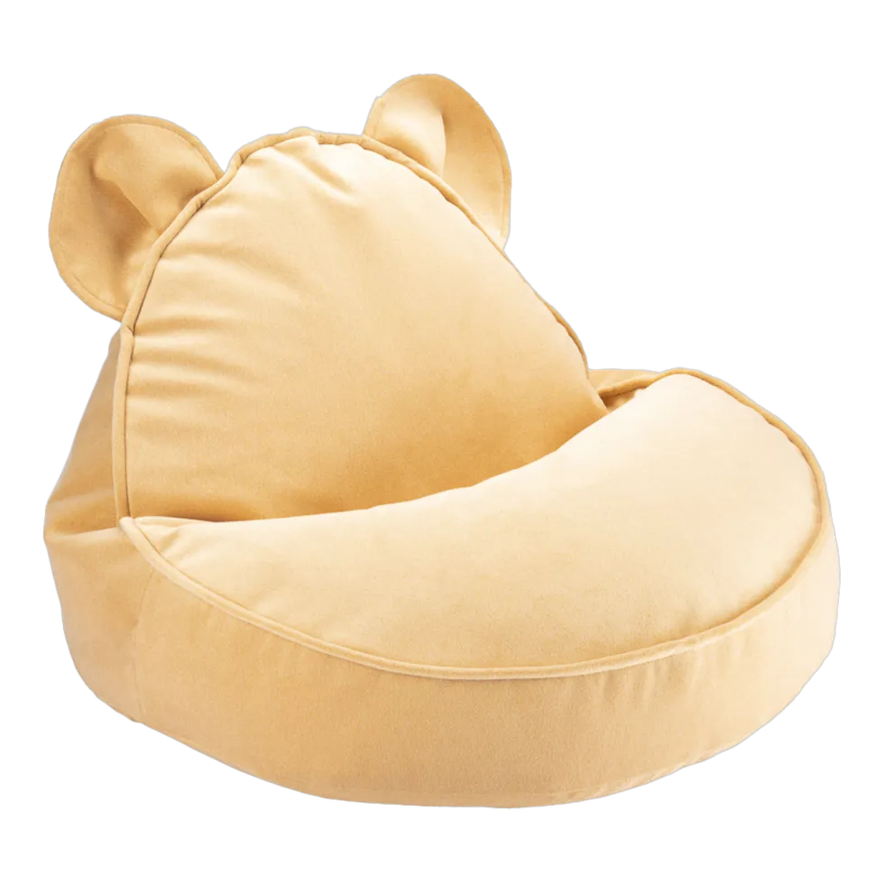 Pouf fauteuil ours en velour caramel 75x65cm Beanbags - Wigiwama
