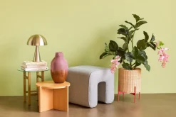 Pouf gris en tissu Sculpture - Hübsch