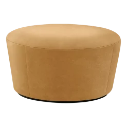 Pouf large en cuir Cognac Naïve - Emko