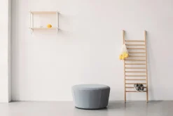 Pouf large en tissu beige Naïve - Emko