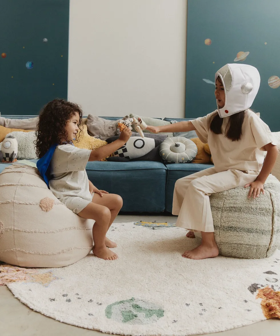 Pouf neptune en coton 45x40cm I want to be an astronaut - Lorena Canals