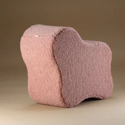 Pouf nuage en sherpa bouclé rose 25x39,5cm Cloud pouffe - Wigiwama