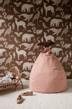 Pouf poire en coton biologique rose Pear Bean Bag - Ferm Living