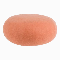 Pouf rond en laine saumon M Lea - myfelt