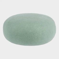 Pouf rond en laine turquoise-gris M Fine - myfelt