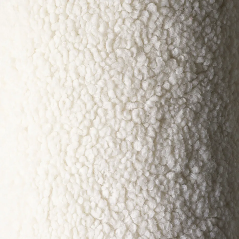 Pouf rond en sherpa bouclé blanc 39,5x25cm Pouffe - Wigiwama