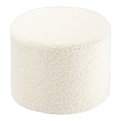 Pouf rond en sherpa bouclé blanc 39,5x25cm Pouffe - Wigiwama
