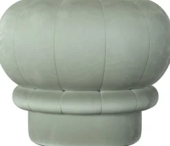 Pouf rond en velours vert céladon 55 x 46 cm Claudie - Hartô