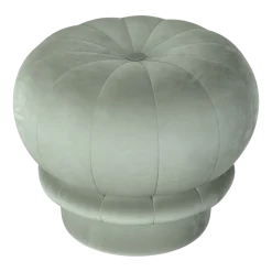 Pouf rond en velours vert céladon 55 x 46 cm Claudie - Hartô