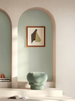 Pouf rond en velours vert céladon 55 x 46 cm Claudie - Hartô