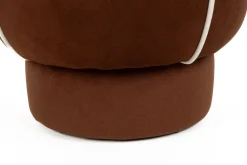 Pouf rétro rond en tissu rouge 45cm Luma - The Cool Republic