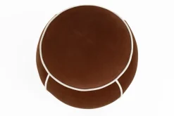 Pouf rétro rond en tissu rouge 45cm Luma - The Cool Republic