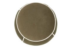 Pouf rétro rond en tissu vert 45cm Luma - The Cool Republic