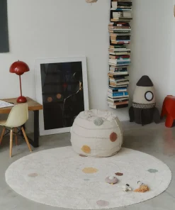 Pouf système solaire en coton 50x45cm I want to be an astronaut - Lorena Canals