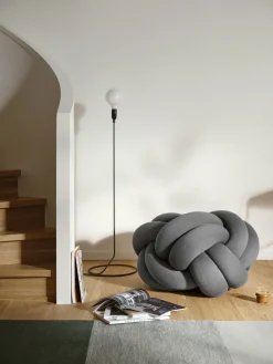 Pouf XL en acrylique et laine gris Knot - Design House Stockholm