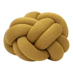 Pouf XL en acrylique et laine jaune Knot - Design House Stockholm
