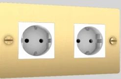 Prise double 2G socket doré et blanc - Buster & Punch