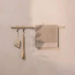 Rail à serviettes carré en acier beige cashew 105cm Vana - Metallbude