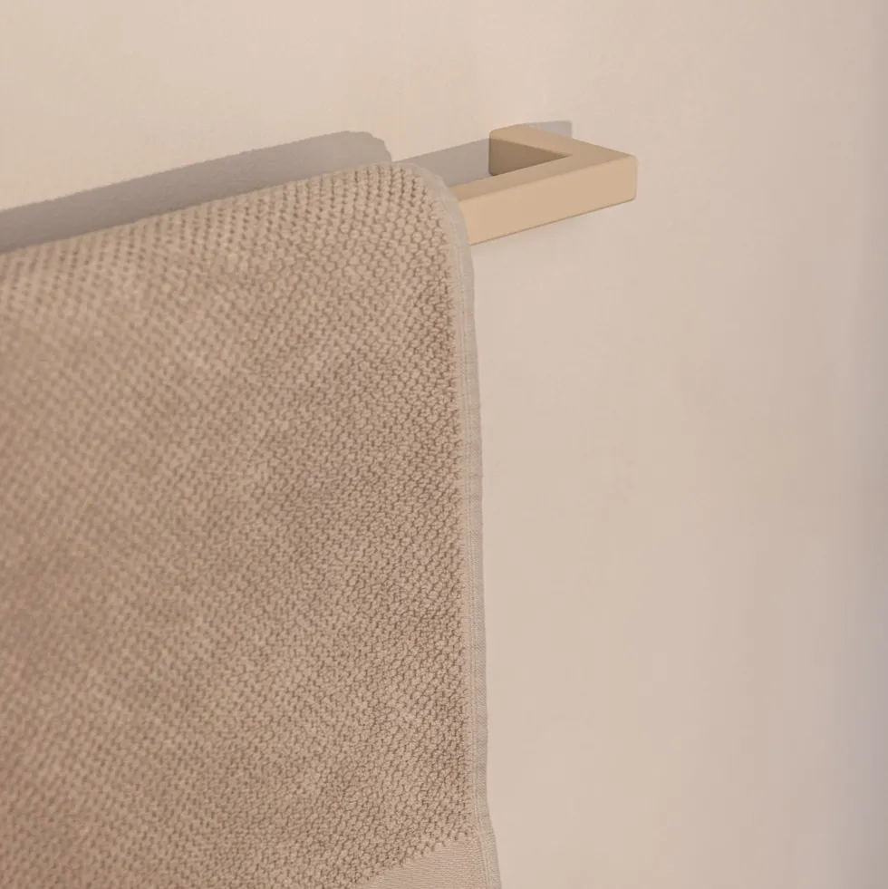 Rail à serviettes carré en acier beige cashew 105cm Vana - Metallbude