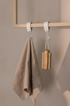 Rail à serviettes carré en acier beige cashew 50x80cm Tensi - Metallbude