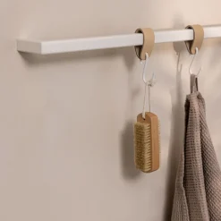 Rail à serviettes carré en acier blanc 105cm Vana - Metallbude